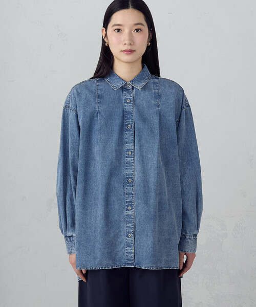 COMME CA ISM(コムサイズム)の「ビッグダンガリーシャツ(シャツ/ブラウス・レディース・グレー系その他/ブルー系その他・FREE)」の13枚目の写真