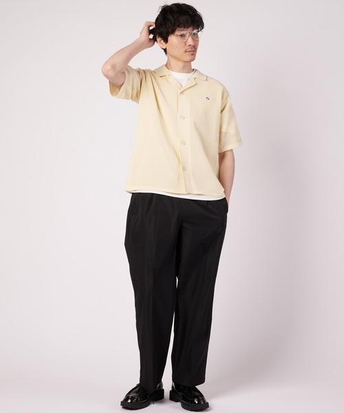 Arnold Palmer(アーノルドパーマー)の「メッシュニット シャツカーディガン + Tシャツ セット(Tシャツ/カットソー・メンズ・アイボリー/ブラック/ダークグリーン・LL/L/M)」の6枚目の写真