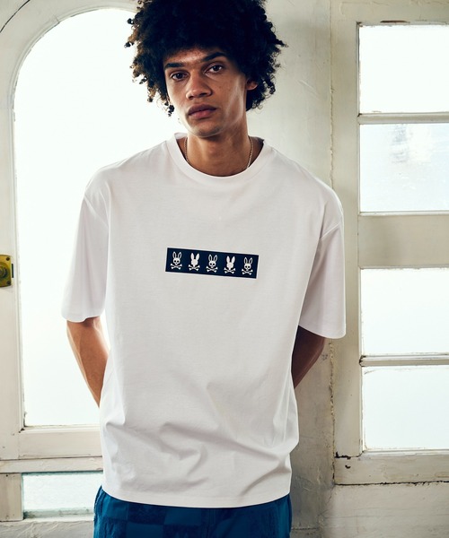 Psycho Bunny(サイコバニー)の「BOXロゴ シルケットスムースTシャツ(Tシャツ/カットソー・メンズ・ホワイト/ブラック・SMALL/MEDIUM/LARGE/X-LARGE)」の1枚目の写真