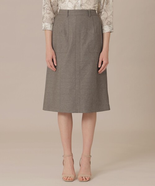 MACKINTOSH LONDON（マッキントッシュ ロンドン）の「コットンリネンブレンドオックススカート（スカート・レディース・チャコールグレー/ホワイト系その他・36/38）」の5枚目の写真