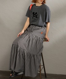 UNIVERSAL OVERALL | ［UNIVERSAL OVERALL/ユニバーサルオーバーオール］別注 チェック柄プリント ティアードマキシ丈スカート(スカート)