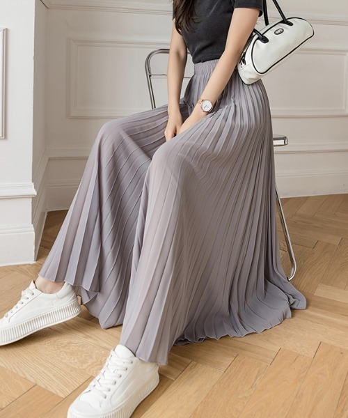 emi+（エミプラス）の「プリーツワイドスカパン（その他パンツ・レディース・ブルー/グレー/ブラック/パープル・FREE）」の7枚目の写真