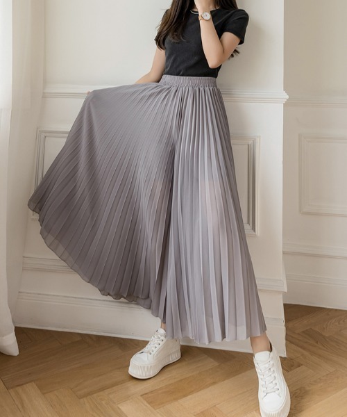 emi+（エミプラス）の「プリーツワイドスカパン（その他パンツ・レディース・ブルー/グレー/ブラック/パープル・FREE）」の9枚目の写真