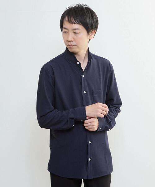 MEN'S MELROSE（メンズメルローズ）の「トリコットサッカーワンピースカラーシャツ（シャツ/ブラウス・メンズ・ネイビー/ホワイト・3/4/2）」の17枚目の写真