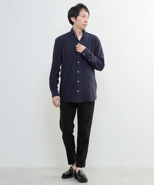MEN'S MELROSE（メンズメルローズ）の「トリコットサッカーワンピースカラーシャツ（シャツ/ブラウス・メンズ・ネイビー/ホワイト・3/4/2）」の18枚目の写真