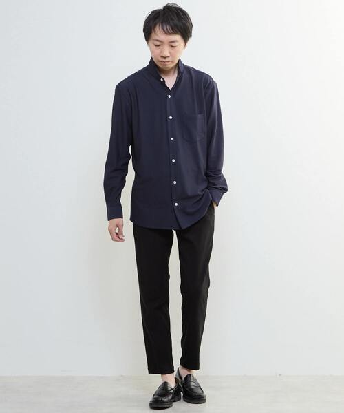 MEN'S MELROSE（メンズメルローズ）の「トリコットサッカーワンピースカラーシャツ（シャツ/ブラウス・メンズ・ネイビー/ホワイト・3/4/2）」の19枚目の写真