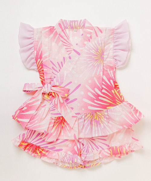 Catherine Cottage（キャサリンコテージ）の「フリル甚平【ZOZO限定先行予約受付中】（浴衣・キッズ・ホワイト×ブルー/サックスブルー系/ブルーパープル/ミント/ピンク系2/ピンク系1/ライトブルー/ライラック系1・120/110/100/90/130）」の20枚目の写真