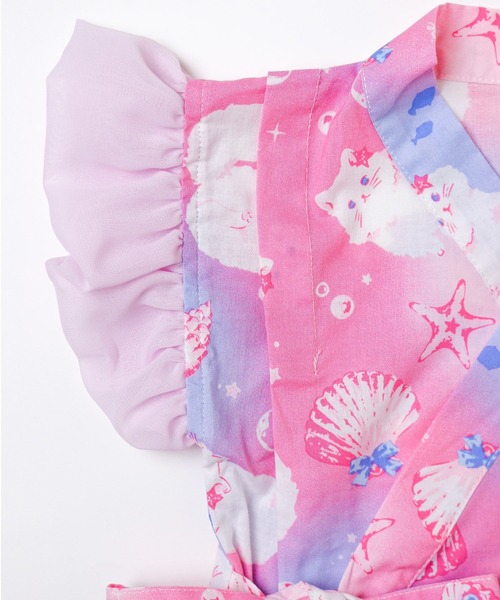 Catherine Cottage（キャサリンコテージ）の「フリル甚平【ZOZO限定先行予約受付中】（浴衣・キッズ・ホワイト×ブルー/サックスブルー系/ブルーパープル/ミント/ピンク系2/ピンク系1/ライトブルー/ライラック系1・120/110/100/90/130）」の22枚目の写真