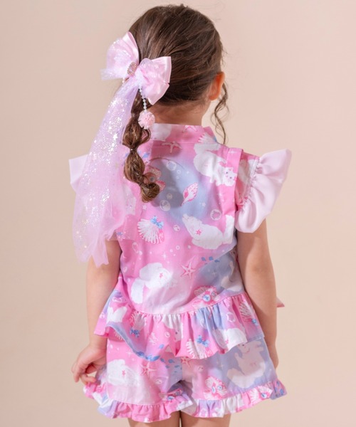 Catherine Cottage（キャサリンコテージ）の「フリル甚平【ZOZO限定先行予約受付中】（浴衣・キッズ・ホワイト×ブルー/サックスブルー系/ブルーパープル/ミント/ピンク系2/ピンク系1/ライトブルー/ライラック系1・120/110/100/90/130）」の12枚目の写真