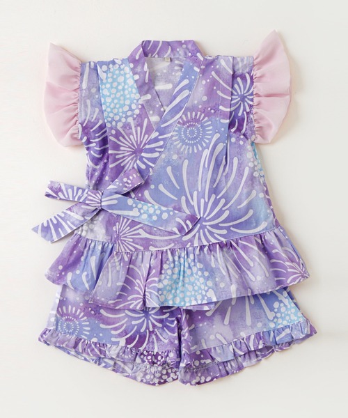 Catherine Cottage（キャサリンコテージ）の「フリル甚平【ZOZO限定先行予約受付中】（浴衣・キッズ・ホワイト×ブルー/サックスブルー系/ブルーパープル/ミント/ピンク系2/ピンク系1/ライトブルー/ライラック系1・120/110/100/90/130）」の16枚目の写真