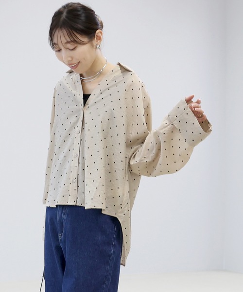 Aletta vita(アレッタビータ)の「ドットプリントスキッパー前開きシャツ(シャツ/ブラウス・レディース・アイボリー/ベージュ・M)」の20枚目の写真