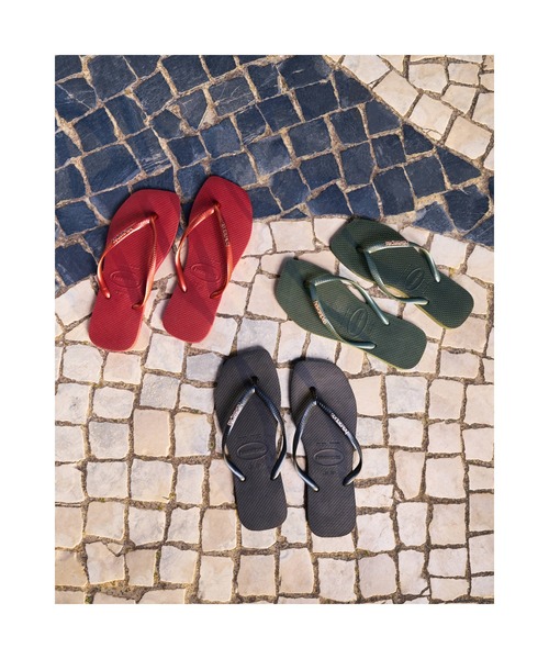 havaianas(ハワイアナス)の「SLIM SQUARE LOGO METALLIC(サンダル・レディース・ブラック系その他3/ベージュ系その他5/ピンク系・22cm/23cm/24.5cm/25.5cm)」の12枚目の写真