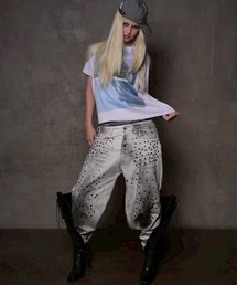 haveyoudiedbefore（ハブユーダイドビフォー）の「【haveyoudiedbefore?】Outlaw Riveted Denim / 【ハブユーダイドビフォー】ダーティーウォッシュフレアデニムパンツ（デニムパンツ）」