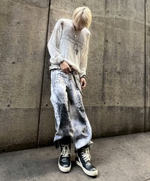 haveyoudiedbefore（ハブユーダイドビフォー）の「【haveyoudiedbefore?】Outlaw Riveted Denim / 【ハブユーダイドビフォー】ダーティーウォッシュフレアデニムパンツ（デニムパンツ）」