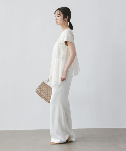 Noble（ノーブル）の「《追加2》ラッセルレースギャザーキャミ（キャミソール・レディース・ブラック/アイボリー・FREE）」の21枚目の写真