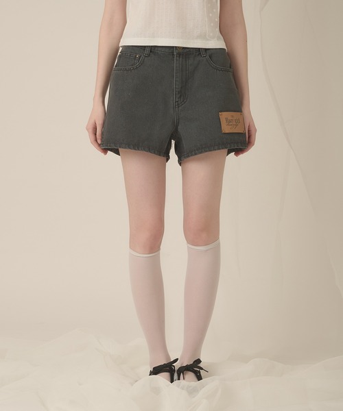 hazyl(ヘイジル)の「hazy patch short pants / ヘイジーパッチショートパンツ(その他パンツ・レディース・ブラック/ベージュ・MEDIUM/SMALL)」の16枚目の写真