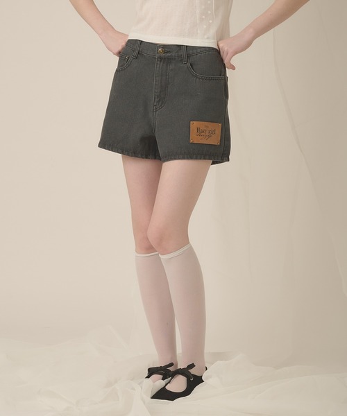 hazyl(ヘイジル)の「hazy patch short pants / ヘイジーパッチショートパンツ(その他パンツ・レディース・ブラック/ベージュ・MEDIUM/SMALL)」の18枚目の写真