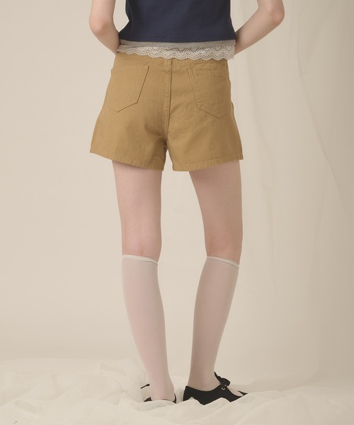 hazyl(ヘイジル)の「hazy patch short pants / ヘイジーパッチショートパンツ(その他パンツ・レディース・ブラック/ベージュ・MEDIUM/SMALL)」の10枚目の写真