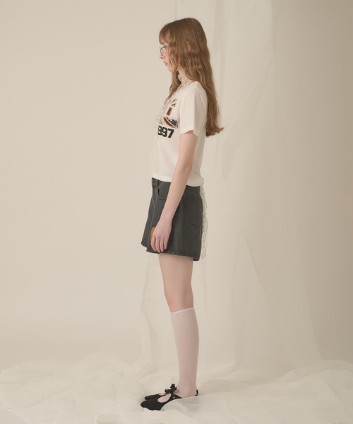 hazyl(ヘイジル)の「hazy patch short pants / ヘイジーパッチショートパンツ(その他パンツ・レディース・ブラック/ベージュ・MEDIUM/SMALL)」の14枚目の写真