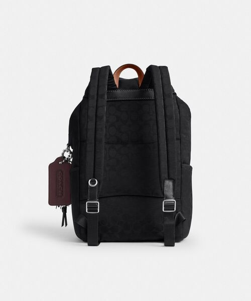 COACH（コーチ）の「ローガン バックパック・シグネチャー ナイロン・チャーム（バックパック/リュック・メンズ・ブラック系その他・ONE）」の6枚目の写真