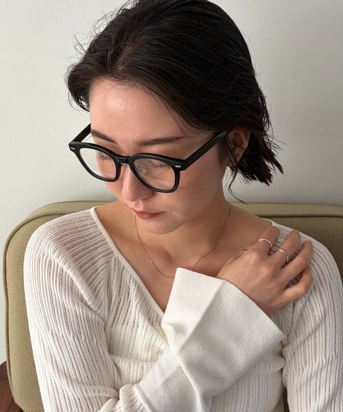 CAPRICIEUX LE'MAGE（カプリシューレマージュ）の「スクエアメガネ（サングラス・レディース・ベージュ/クリア/グレー/ブラウン・FREE）」の5枚目の写真