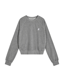 TERRY CROPPED SWEATSHIRT - GREY