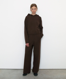 Soft Cotton Knit Pants [Brown]
