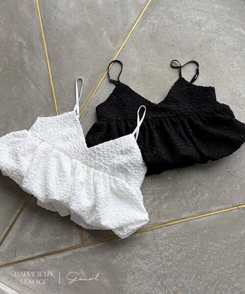 CAPRICIEUX LE'MAGE(カプリシューレマージュ)の「【LE'MAGE×gemeilコラボ】バブルバルーンキャミ(シャツ/ブラウス・レディース・ホワイト/ブラック・FREE)」の3枚目の写真