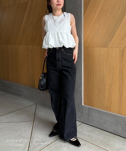 CAPRICIEUX LE'MAGE(カプリシューレマージュ)の「【LE'MAGE×gemeilコラボ】バブルバルーンキャミ(シャツ/ブラウス・レディース・ホワイト/ブラック・FREE)」の8枚目の写真