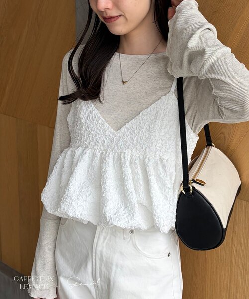 CAPRICIEUX LE'MAGE(カプリシューレマージュ)の「【LE'MAGE×gemeilコラボ】バブルバルーンキャミ(シャツ/ブラウス・レディース・ホワイト/ブラック・FREE)」の9枚目の写真