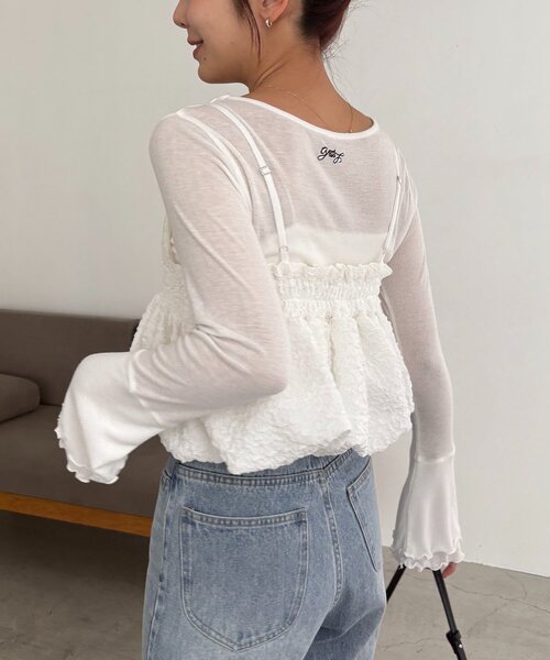 CAPRICIEUX LE'MAGE(カプリシューレマージュ)の「【LE'MAGE×gemeilコラボ】バブルバルーンキャミ(シャツ/ブラウス・レディース・ホワイト/ブラック・FREE)」の16枚目の写真