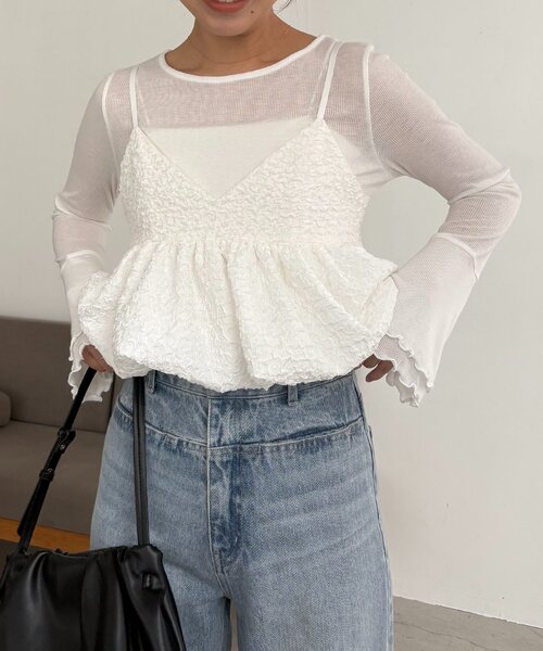 CAPRICIEUX LE'MAGE(カプリシューレマージュ)の「【LE'MAGE×gemeilコラボ】バブルバルーンキャミ(シャツ/ブラウス・レディース・ホワイト/ブラック・FREE)」の19枚目の写真