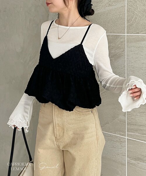 CAPRICIEUX LE'MAGE(カプリシューレマージュ)の「【LE'MAGE×gemeilコラボ】バブルバルーンキャミ(シャツ/ブラウス・レディース・ホワイト/ブラック・FREE)」の20枚目の写真