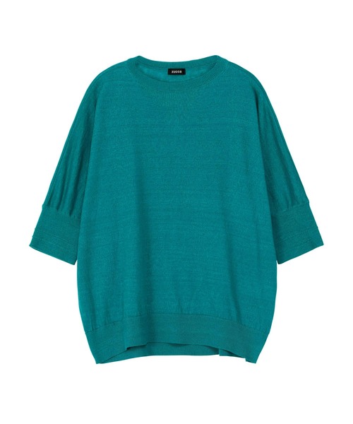 ZUCCa(ズッカ)の「LINEN COTTON KNIT / S(ニット/セーター・レディース・オフホワイト/グリーン/ダークグレー・M size)」の1枚目の写真