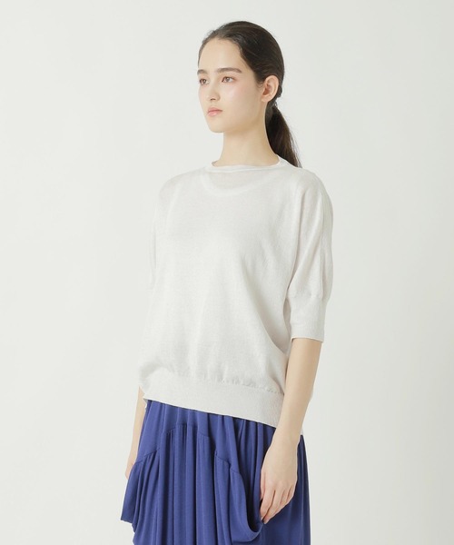 ZUCCa(ズッカ)の「LINEN COTTON KNIT / S(ニット/セーター・レディース・オフホワイト/グリーン/ダークグレー・M size)」の7枚目の写真