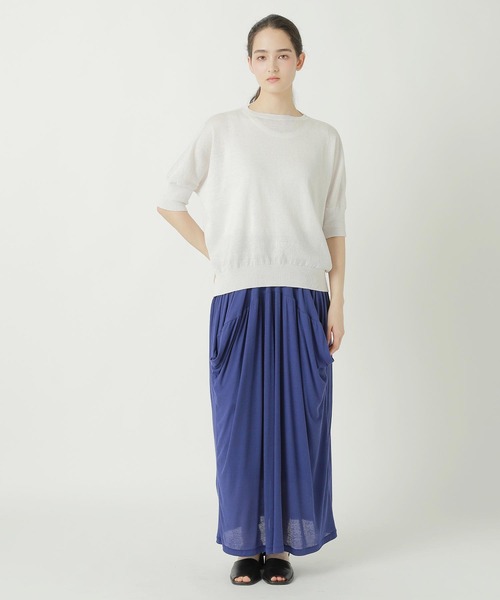 ZUCCa(ズッカ)の「LINEN COTTON KNIT / S(ニット/セーター・レディース・オフホワイト/グリーン/ダークグレー・M size)」の4枚目の写真