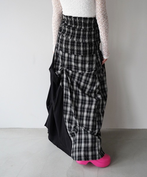 SANSeLF（サンセルフ）の「【SANSeLF】2WAYシャーリングチェックワンピース saw26s047（ワンピース・レディース・ブラック・FREE）」の12枚目の写真