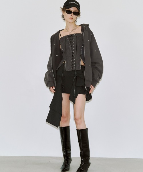 JOSE MOON(ジョゼムーン)の「IRREGULAR HEM SKIRT/イレギュラーヘムスカート(スカート・レディース・ブラック/グレー・38/36)」の17枚目の写真