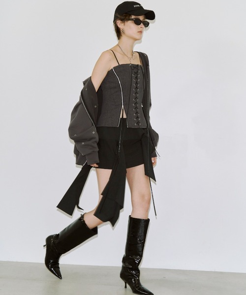 JOSE MOON(ジョゼムーン)の「IRREGULAR HEM SKIRT/イレギュラーヘムスカート(スカート・レディース・ブラック/グレー・38/36)」の18枚目の写真