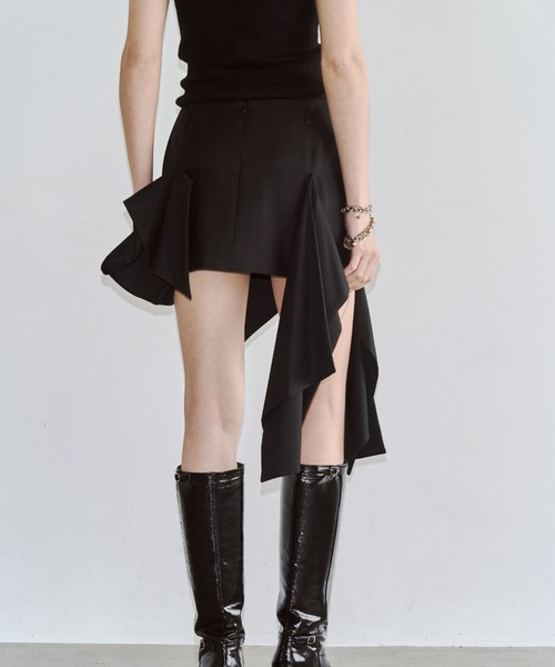 JOSE MOON(ジョゼムーン)の「IRREGULAR HEM SKIRT/イレギュラーヘムスカート(スカート・レディース・ブラック/グレー・38/36)」の6枚目の写真