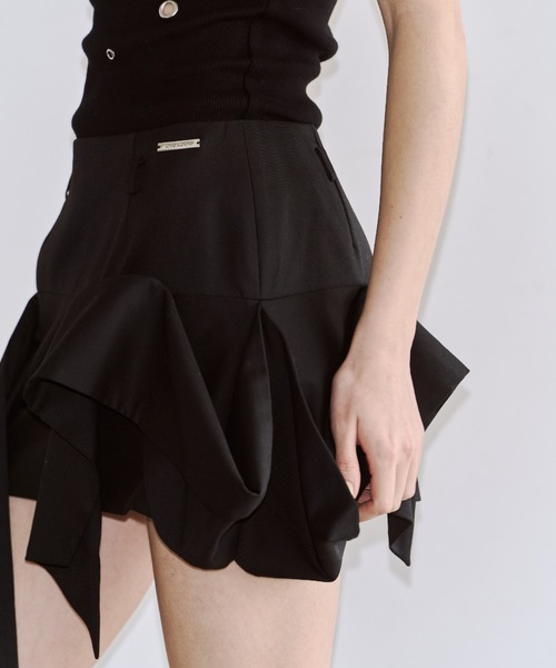 JOSE MOON(ジョゼムーン)の「IRREGULAR HEM SKIRT/イレギュラーヘムスカート(スカート・レディース・ブラック/グレー・38/36)」の3枚目の写真