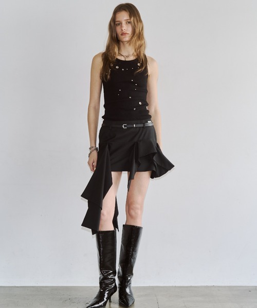 JOSE MOON(ジョゼムーン)の「IRREGULAR HEM SKIRT/イレギュラーヘムスカート(スカート・レディース・ブラック/グレー・38/36)」の7枚目の写真