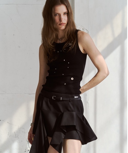 JOSE MOON(ジョゼムーン)の「IRREGULAR HEM SKIRT/イレギュラーヘムスカート(スカート・レディース・ブラック/グレー・38/36)」の12枚目の写真