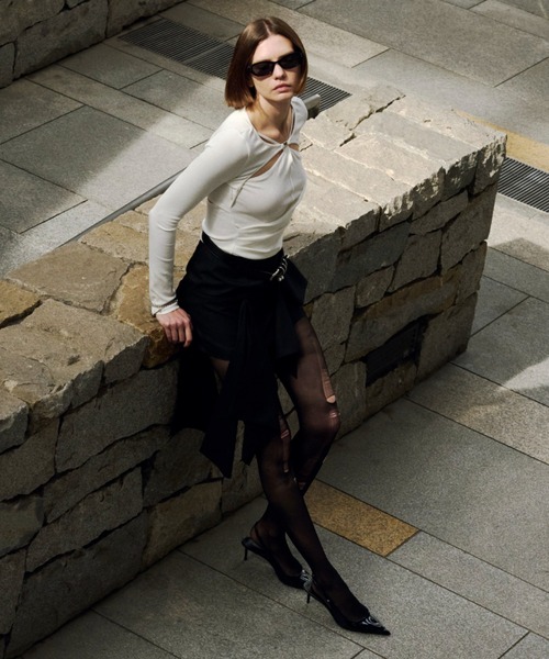 JOSE MOON(ジョゼムーン)の「IRREGULAR HEM SKIRT/イレギュラーヘムスカート(スカート・レディース・ブラック/グレー・38/36)」の21枚目の写真