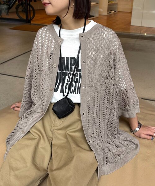 CIAOPANIC TYPY（チャオパニックティピー）の「【UNISEX】レース編みパッチワークニットカーディガン/WEB限定（カーディガン/ボレロ・レディース・ネイビー/ブラック/ブラウン/グレー・LARGE/MEDIUM）」の2枚目の写真