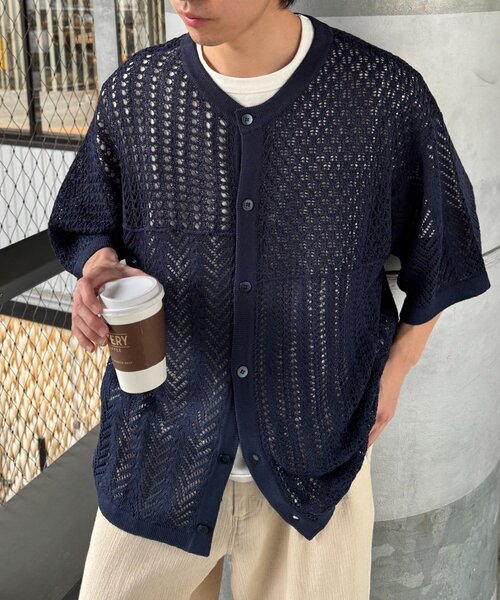 CIAOPANIC TYPY（チャオパニックティピー）の「【UNISEX】レース編みパッチワークニットカーディガン/WEB限定（カーディガン/ボレロ・レディース・ネイビー/ブラック/ブラウン/グレー・LARGE/MEDIUM）」の15枚目の写真