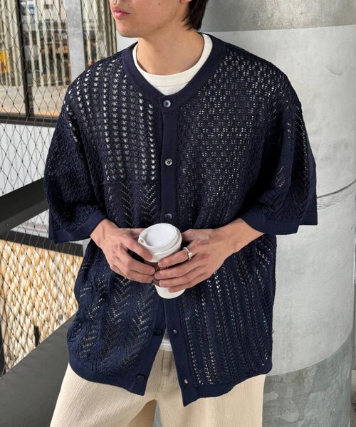 CIAOPANIC TYPY（チャオパニックティピー）の「【UNISEX】レース編みパッチワークニットカーディガン/WEB限定（カーディガン/ボレロ・レディース・ネイビー/ブラック/ブラウン/グレー・LARGE/MEDIUM）」の14枚目の写真