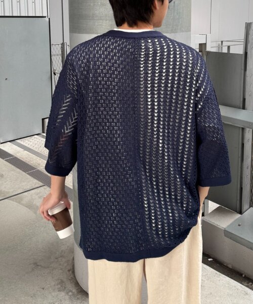 CIAOPANIC TYPY（チャオパニックティピー）の「【UNISEX】レース編みパッチワークニットカーディガン/WEB限定（カーディガン/ボレロ・レディース・ネイビー/ブラック/ブラウン/グレー・LARGE/MEDIUM）」の12枚目の写真