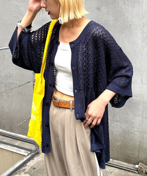 CIAOPANIC TYPY(チャオパニックティピー)の「【UNISEX】レース編みパッチワークニットカーディガン/WEB限定(カーディガン/ボレロ・レディース・ネイビー/ブラック/ブラウン/グレー・LARGE/MEDIUM)」の16枚目の写真