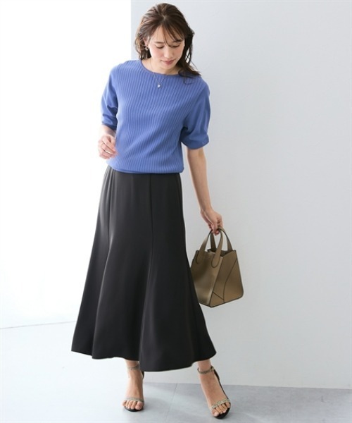 7days Life Styling(セブンデイズライフスタイリング)の「【洗濯機で洗える/しわになりにくい】美極とろみ素材マーメイドスカート(スカート・レディース・チャコール/ライトグレー・L/M/3L/LL)」の5枚目の写真